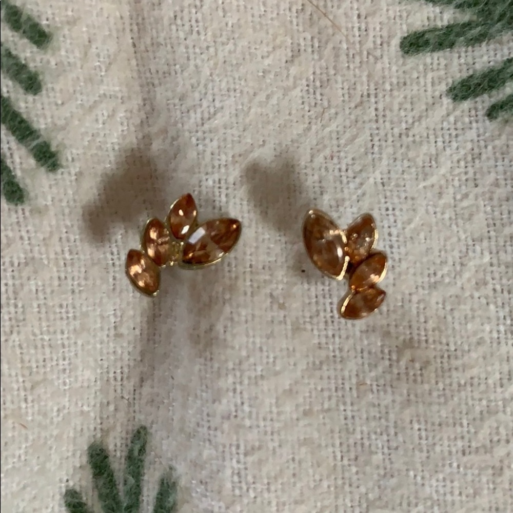 Rose gold leaf earrings